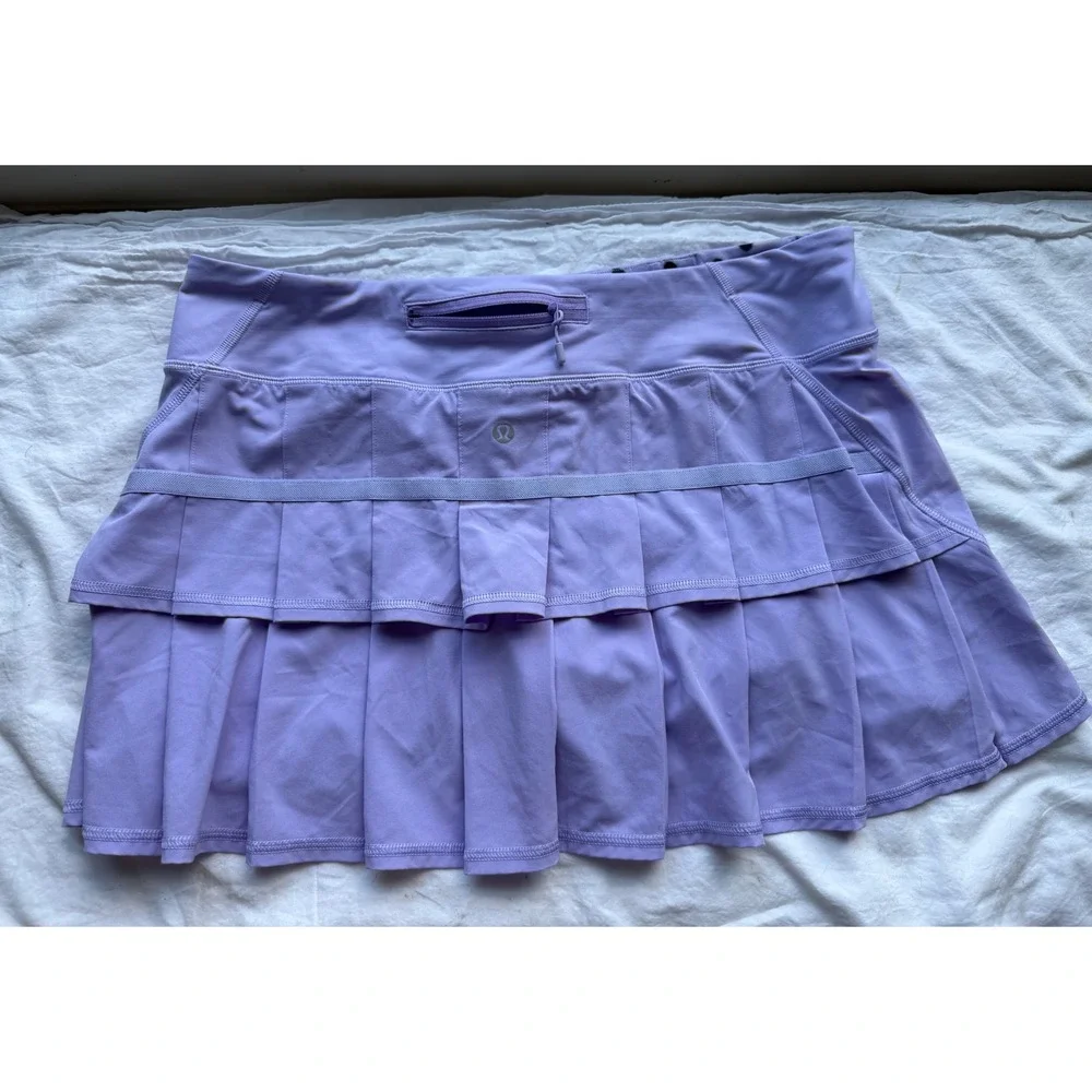 Lululemon Pace Setter Skirt Lavender Purple Pleated Back Skort Womens Size 10‎